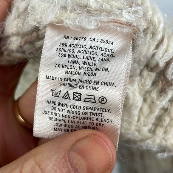 Sleeping On Snow Sweater Womens Beige Cardigan Open Asymmetrical Flowy XS - Picture 13 of 14